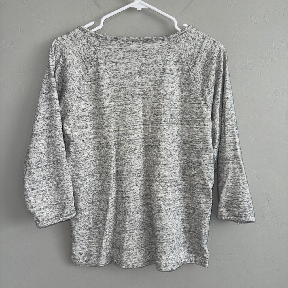 J. Crew Woman’s Gray Cotton Terry Sweater Crewneck 3/4 Sleeve Sz S Style 58284 - Picture 3 of 6